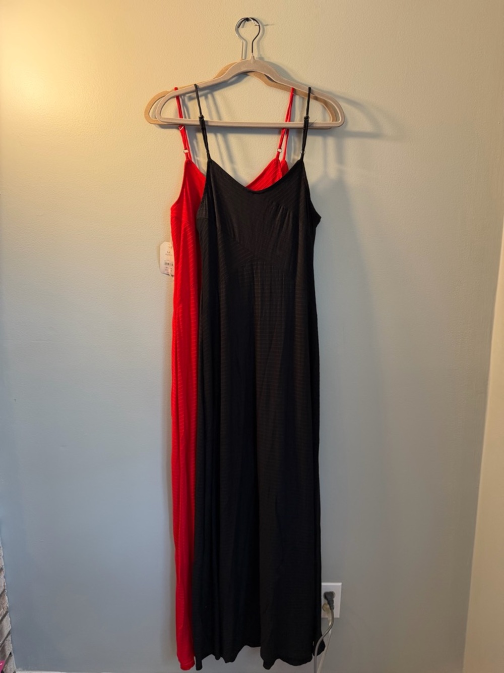 Lot of 2 Faded Glory Black and Red Maxi Dresses